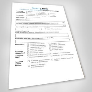 Facebook Ads Manager Audience Creation Planner