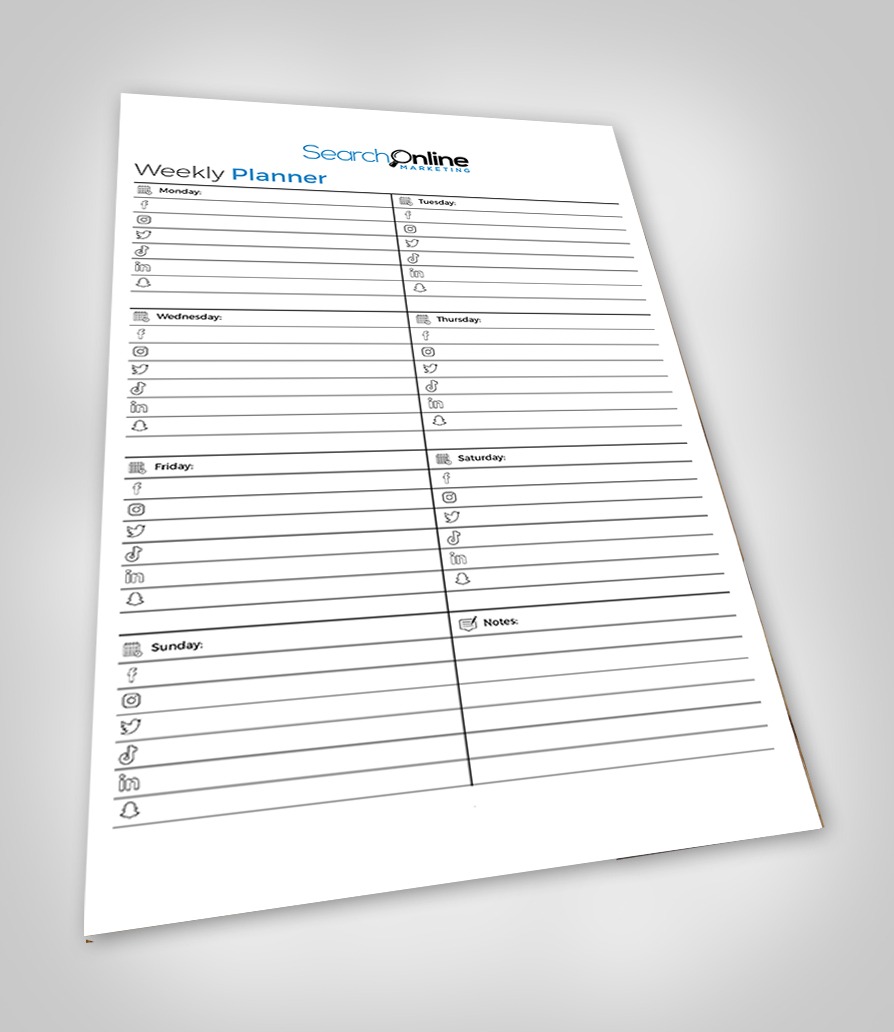 Weekly Social Media Post Planner